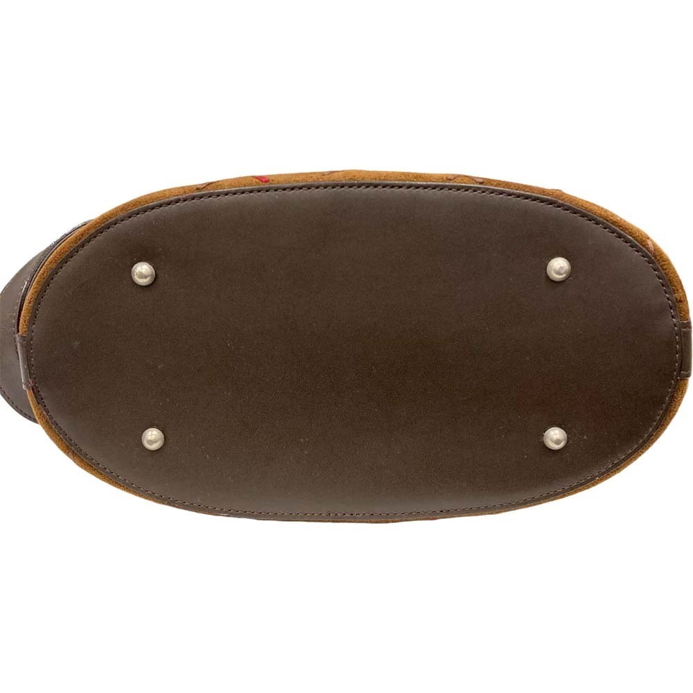 Burberry Shoulder Bag Brown Leather Suede Check Stitching - Picture 6 of 9